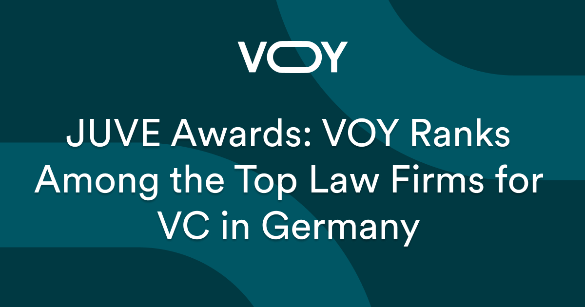 Vc Ranks VOY | Juve Awards: VOY Ranks Among the Top Law Firms for VC in Germany